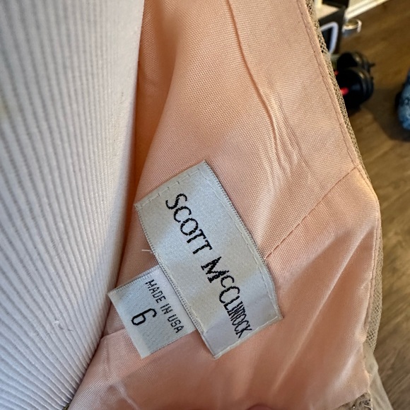 Vintage 80s 90s Scott McClintock prom dress peach princess - Picture 6 of 6